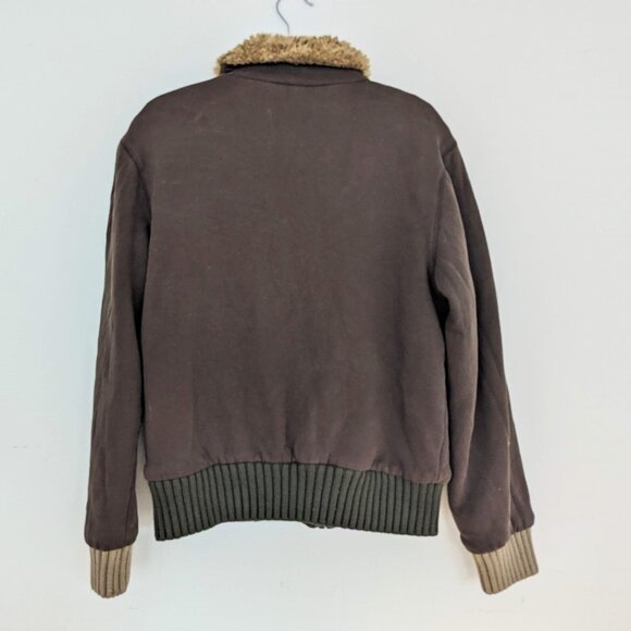 Vintage ENERGIE Faux Fur Zip Twin Pocket Spell Large Men's Jacket RARE Size M - Picture 2 of 6